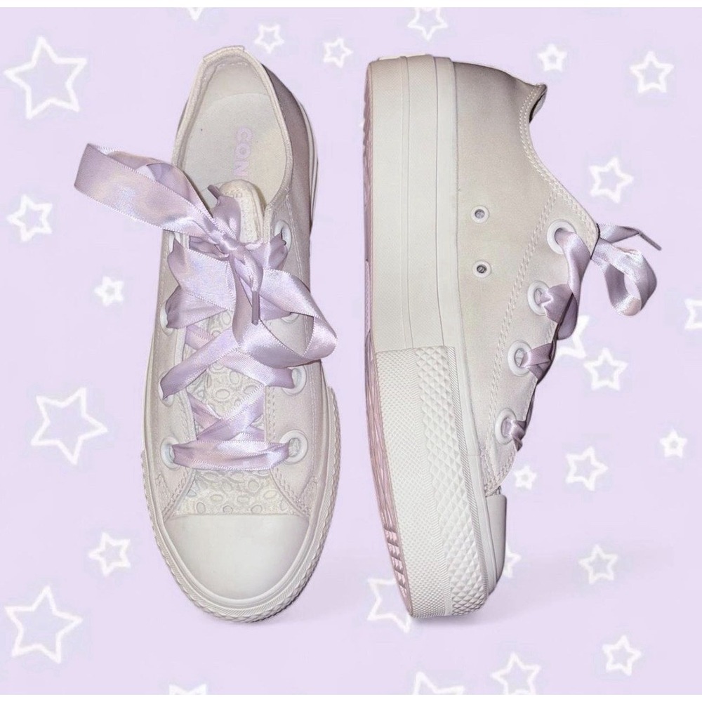 Converse Chuck Taylor All Star Lift Low Top Canvas Sneaker White Lavender